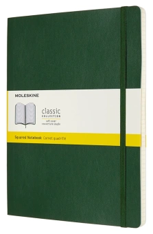 Блокнот Moleskine CLASSIC SOFT QP622K15 XLarge 190х250мм 192стр. клетка мягкая обложка зеленый - купить недорого с доставкой в интернет-магазине