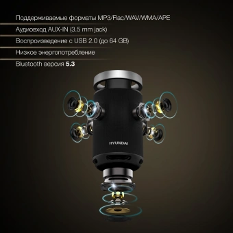 Минисистема Hyundai Select H-MC1241 черный 100Вт BT - купить недорого с доставкой в интернет-магазине