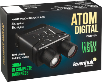 Бинокль Levenhuk 4-9x 24мм Atom Digital DNB100 черный (81701) - купить недорого с доставкой в интернет-магазине