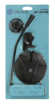 Микрофон проводной Оклик MP-M009B 1.8м черный - купить недорого с доставкой в интернет-магазине