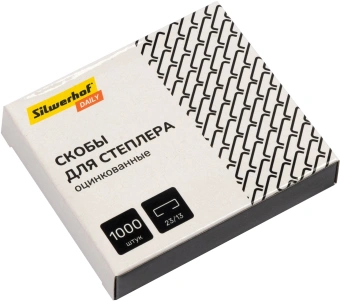 Скобы для степлера 23/13 Silwerhof Daily оцинкованные кор.карт. (упак.:1000шт.) - купить недорого с доставкой в интернет-магазине