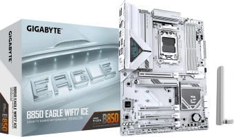 Материнская плата Gigabyte B850 EAGLE WF7 ICE SocketAM5 AMD B850 4xDDR5 ATX AC`97 8ch(7.1) 2.5Gg RAID+HDMI+DP - купить недорого с доставкой в интернет-магазине