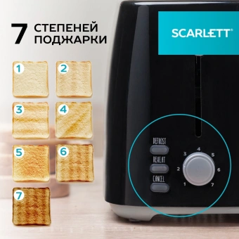 Тостер Scarlett SC-TM11068 800Вт черный - купить недорого с доставкой в интернет-магазине