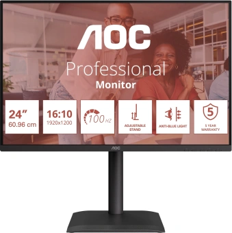 Монитор AOC 24" X24E4U черный IPS LED 4ms 16:9 HDMI M/M матовая HAS Piv 300cd 178гр/178гр 1920x1080 100Hz VGA DP FHD USB 5.22кг - купить недорого с доставкой в интернет-магазине
