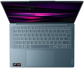 Ноутбук Lenovo Yoga Slim7 14AGP11 Ryzen AI 5 430 16Gb SSD512Gb AMD Radeon 840M 14" OLED Touch WUXGA (1920x1200) Windows 11 Home turquoise WiFi BT Cam (83QS004DRK) - купить недорого с доставкой в интернет-магазине