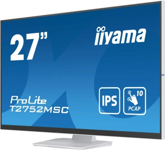 Монитор Iiyama 27" ProLite T2752MSC-W1 белый IPS LED 16:9 HDMI M/M глянцевая 1000:1 400cd 178гр/178гр 1920x1080 60Hz DP FHD USB Touch 6.7кг - купить недорого с доставкой в интернет-магазине