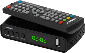 Ресивер DVB-T2 Hyundai H-DVB500 черный - купить недорого с доставкой в интернет-магазине