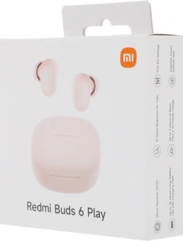 Гарнитура внутриканальные Xiaomi Redmi Buds 6 Play розовый беспроводные bluetooth в ушной раковине (BHR8775GL) - купить недорого с доставкой в интернет-магазине