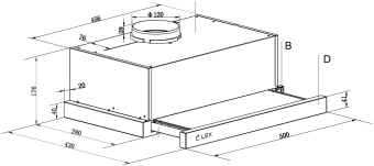 Вытяжка встраиваемая Lex Hide 500 нержавеющая сталь управление: кнопочное (1 мотор) - цена, купить или заказать с доставкой в интернет-магазине Вытяжка встраиваемая Lex Hide 500 нержавеющая сталь управление: кнопочное (1 мотор) - купить недорого с доставкой в интернет-магазине