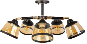 Люстра Hiper Lokko H199-5 потолоч. золотистый/черный - купить недорого с доставкой в интернет-магазине
