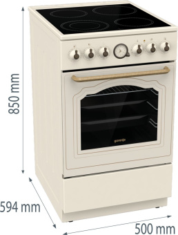 Плита Электрическая Gorenje GECS5B70CLI бежевый стеклокерамика (без крышки) - купить недорого с доставкой в интернет-магазине