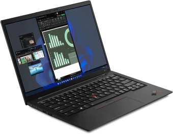 Ноутбук Lenovo ThinkPad X1 Carbon Gen 10 Core i7 1260P 16Gb SSD512Gb Intel Iris Xe graphics 14" OLED 2.8K (2880x1800) Windows 11 Pro black WiFi BT Cam (21CB007ART) - купить недорого с доставкой в интернет-магазине