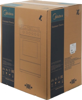 Плита Газовая Midea MFO-M4G20T0E(SL) серебристый/черный (стеклянная крышка) реш.чугун - купить недорого с доставкой в интернет-магазине