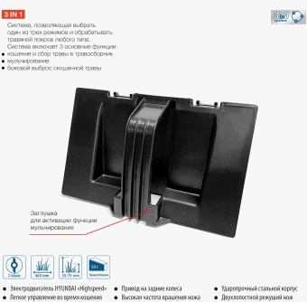 Газонокосилка роторная Hyundai LE 4620S 1800Вт - купить недорого с доставкой в интернет-магазине