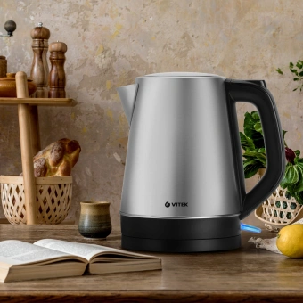 Чайник электрический Vitek VT-7040 1.7л. 2200Вт сталь корпус: металл/пластик - купить недорого с доставкой в интернет-магазине