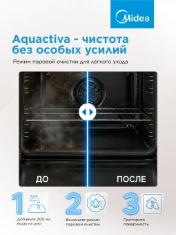 Духовой шкаф Электрический Midea MO611103YGB черный - купить недорого с доставкой в интернет-магазине