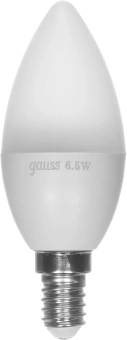 Лампа светодиодная Gauss 6.5Вт цок.:E14 свеча 220B св.свеч.бел.теп. 35-C (упак.:1шт) (103101107) - купить недорого с доставкой в интернет-магазине