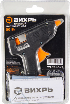 Клеевой пистолет Вихрь КП-7 20Вт 5гр/мин стерж.:7мм (73/5/6/1) - купить недорого с доставкой в интернет-магазине