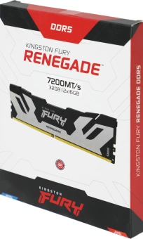 Память DDR5 2x16GB 7200MHz Kingston KF572C38RSK2-32 Fury Renegade Silver XMP RTL Gaming PC5-57600 CL38 DIMM 288-pin 1.45В kit single rank с радиатором Ret - купить недорого с доставкой в интернет-магазине