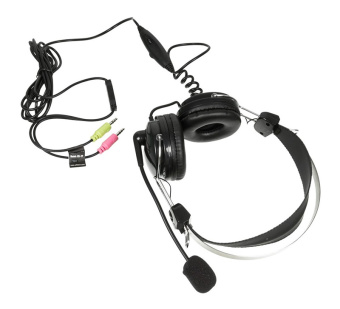 Наушники с микрофоном A4Tech HS-7P черный 2.5м накладные оголовье - купить недорого с доставкой в интернет-магазине