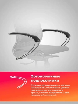 Кресло Метта ErgoLife Set 7 черный сиденье черный сетка с подголов. крестов. металл хром - купить недорого с доставкой в интернет-магазине