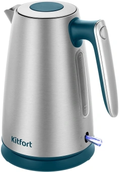 Чайник электрический Kitfort КТ-8725 1.7л. 2200Вт нержавеющая сталь/бирюзовый корпус: нерж.сталь/пластик - купить недорого с доставкой в интернет-магазине