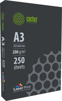 Бумага Cactus CS-LPA3200250 A3/200г/м2/250л./белый CIE170% для лазерной печати - купить недорого с доставкой в интернет-магазине