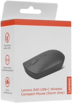 Мышь Lenovo 540 USB-C Wireless Compact темно-серый оптическая 2400dpi беспров. USB-C для ноутбука 3but (GY51D20867) - купить недорого с доставкой в интернет-магазине