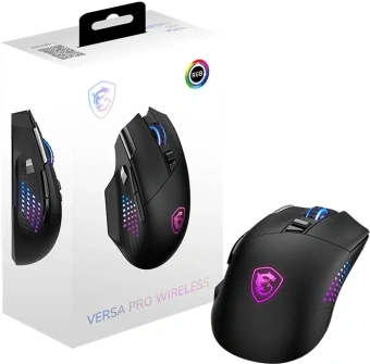 Мышь MSI Versa Pro W + Dock Pro черный оптическая 26000dpi беспров. BT/Radio USB 9but (S12-4301370-CLA) - купить недорого с доставкой в интернет-магазине