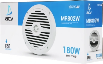 Колонки автомобильные ACV Marine MR802 80Вт 90дБ 4Ом 20см (8дюйм) (ком.:2кол.) коаксиальные двухполосные - купить недорого с доставкой в интернет-магазине