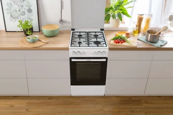 Плита Комбинированная Gorenje GK5A22WH белый (металлическая крышка) реш.сталь - купить недорого с доставкой в интернет-магазине