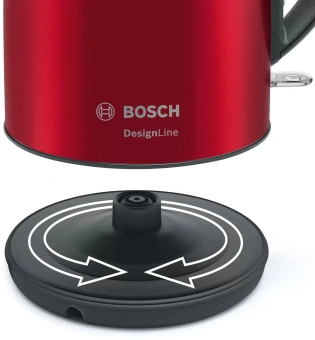 Чайник электрический Bosch TWK3P424 1.7л. 2400Вт красный корпус: нерж.сталь/пластик - купить недорого с доставкой в интернет-магазине