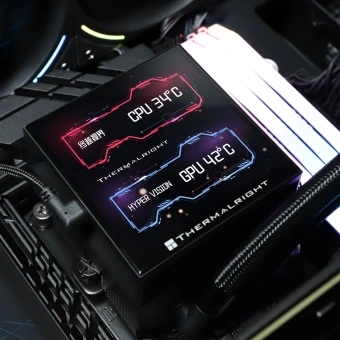 Система водяного охлаждения Thermalright Hyper Vision 360 ARGB Soc-AM5/AM4/1151/1200/2066/2011/1700 черный 4-pin 27dB Al LCD Ret (H-VISION-360-BL-ARGB) - купить недорого с доставкой в интернет-магазине