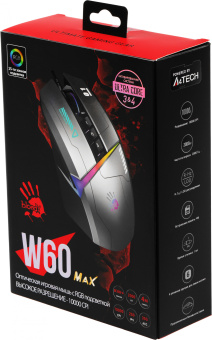 Мышь A4Tech Bloody W60 Max Gun серый/черный оптическая 10000dpi USB 10but - купить недорого с доставкой в интернет-магазине