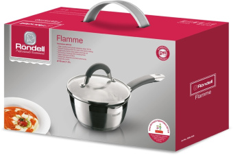 Ковш Rondell Flamme RDS-026 1.3л. d=16см (с крышкой) стальной - купить недорого с доставкой в интернет-магазине