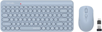 Клавиатура + мышь A4Tech Fstyler FG3200 Air клав:синий мышь:синий USB беспроводная slim Multimedia - купить недорого с доставкой в интернет-магазине