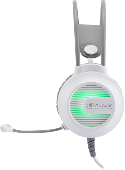 Наушники с микрофоном Оклик HS-L300G белый 2.2м мониторные оголовье (1796952) - купить недорого с доставкой в интернет-магазине