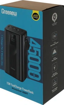 Мобильный аккумулятор Itel Maxpower 450PF 45000mAh 3A 3xUSB-A/USB-C черный - купить недорого с доставкой в интернет-магазине