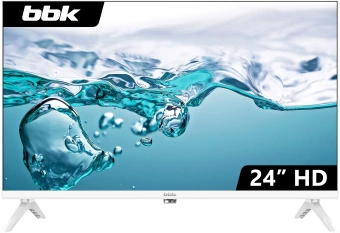 Телевизор LED BBK 24" 24LEM-1045/TS2C (W) белый HD 60Hz DVB-T2 DVB-C DVB-S2 USB (RUS) - купить недорого с доставкой в интернет-магазине