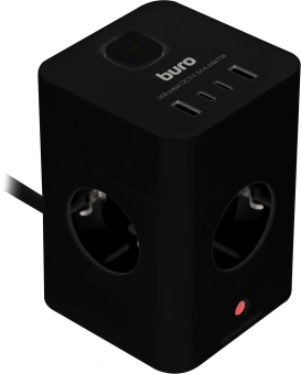 Сетевой удлинитель Buro BU-PTE4.1UC-B 1.5м (4 розетки) черный (пакет ПЭ) - купить недорого с доставкой в интернет-магазине