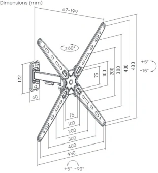 Кронштейн для телевизора Ultramounts UM957 черный 13"-55" макс.25кг настенный поворот и наклон - купить недорого с доставкой в интернет-магазине