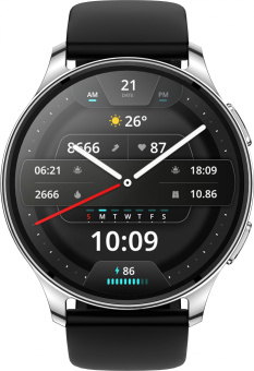 Смарт-часы Amazfit Pop 3R A2319 1.43" AMOLED корп.серебристый рем.черный (1746285) - купить недорого с доставкой в интернет-магазине