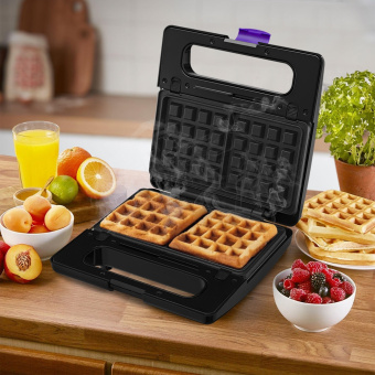 Вафельница Kitfort КТ-3611 800Вт черный/фиолетовый - купить недорого с доставкой в интернет-магазине