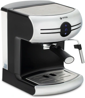 Кофеварка рожковая Vitek VT-1507 1050Вт серебристый - купить недорого с доставкой в интернет-магазине