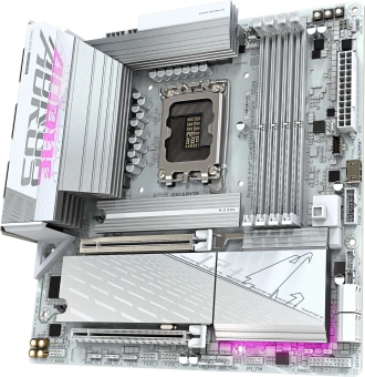 Материнская плата Gigabyte B860M AORUS ELITE WIFI6E ICE Soc-1851 Intel B860 4xDDR5 mATX AC`97 8ch(7.1) 2.5Gg RAID+HDMI+DP - купить недорого с доставкой в интернет-магазине
