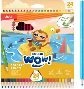 Карандаши цв. Deli EC00120 ColoRun трехгран. пластик 24цв. коробка/европод. (24шт) - купить недорого с доставкой в интернет-магазине