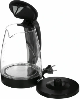 Чайник электрический Midea MK-8015 1.7л. 2200Вт черный корпус: стекло/пластик - купить недорого с доставкой в интернет-магазине