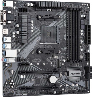 Материнская плата Asrock B450M PRO4 R2.0 Soc-AM4 AMD B450 4xDDR4 mATX AC`97 8ch(7.1) GbLAN RAID+VGA+DVI+HDMI - купить недорого с доставкой в интернет-магазине