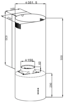 Вытяжка каминная HomsAir Art 1050WL 35 черный управление: кнопочное (1 мотор) - купить недорого с доставкой в интернет-магазине