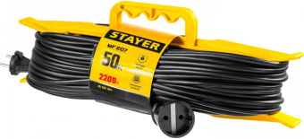 Удлинитель силовой Stayer 55018-50_z01 2x0.75кв.мм 1розет. 50м ПВС 10A пласт.рамка черный - купить недорого с доставкой в интернет-магазине